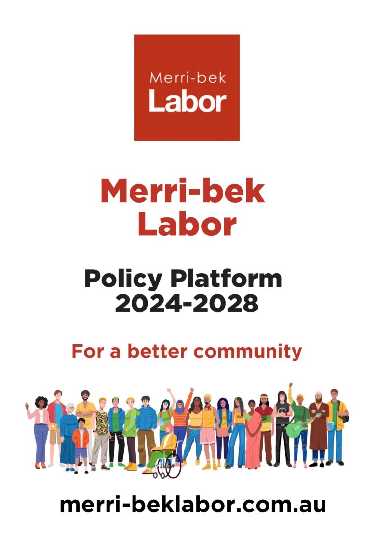 Merri-bek Labor Policy Platform cover page 2024-2028